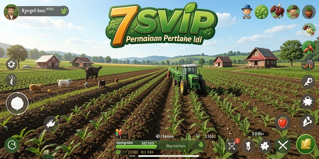 Tampilan gameplay 7SVIP yang menarik di ladang.