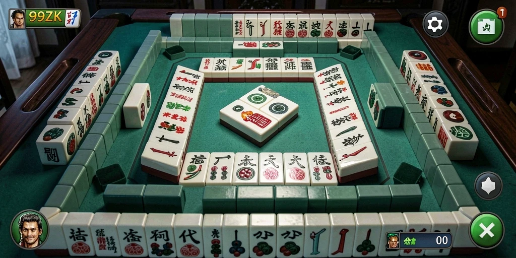 Screenshot menunjukkan berbagai ubin Mahjong yang menantang dan menarik.