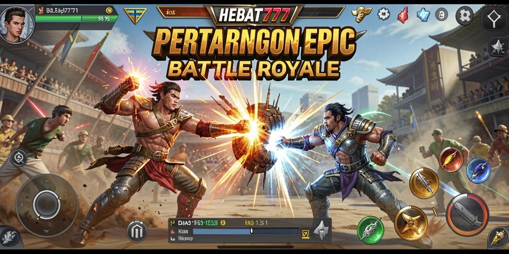 Tampilan gameplay epik dari HEBAT777 dalam pertempuran Battle Royale.
