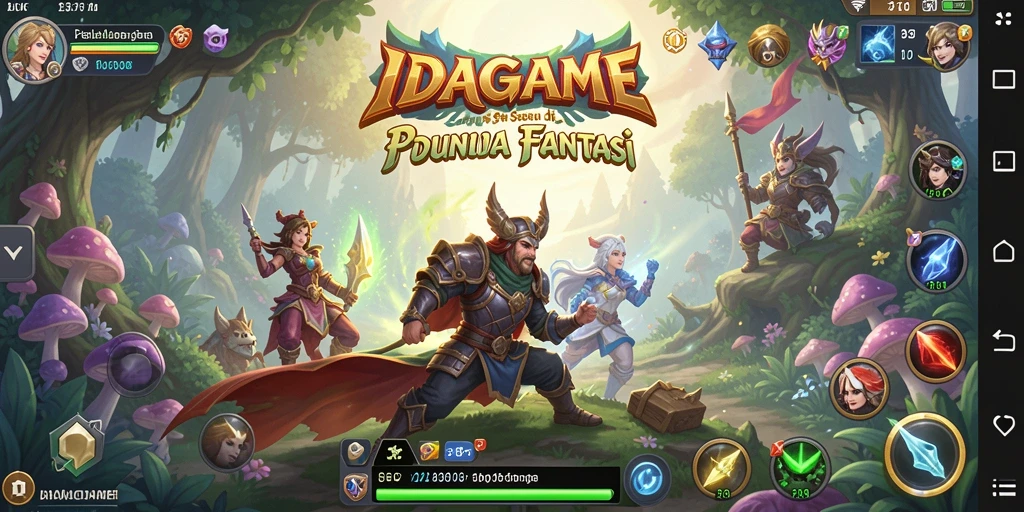 Tangkapan layar utama IDAGAME menampilkan petualangan mendebarkan di dunia fantasi.