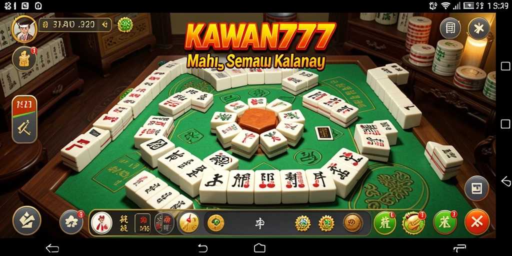 Screenshot gameplay KAWAN777 yang menampilkan keseruan bermain Mahjong.