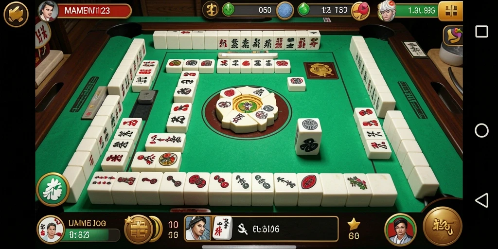 Gambar menampilkan gameplay seru dari MAMEN123 dengan ubin Mahjong.