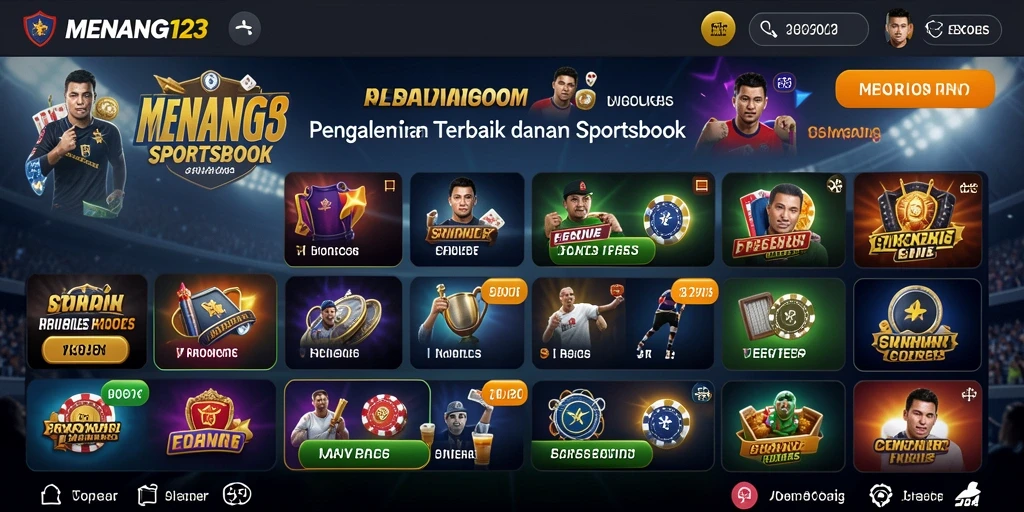 Tampilan menarik gameplay Sportsbook dalam aplikasi MENANG123.