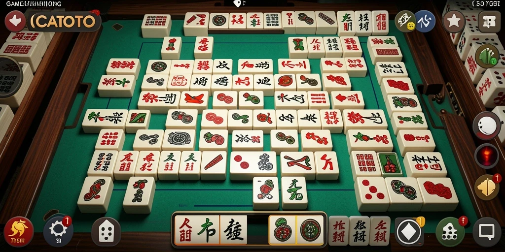 Screenshot gameplay OCATOTO yang menampilkan lantai Mahjong yang menarik.