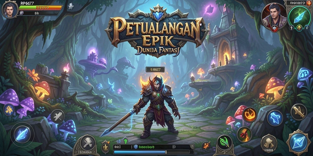 Tampilan screenshot gameplay menampilkan aksi petualangan RPG.