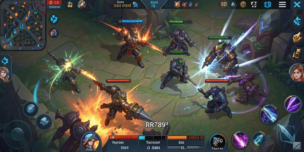 Tampilan gameplay seru dalam game MOBA RR789.