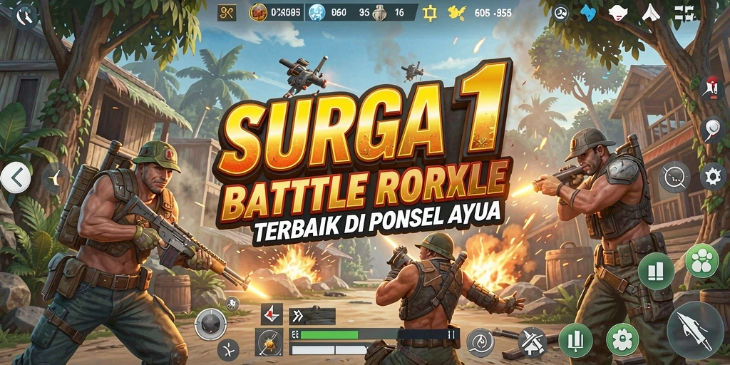 Menampilkan aksi intens di arena Battle Royale SURGA11.